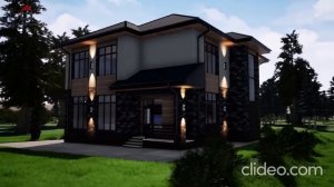 Двухэтажный дом в стиле Райта