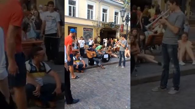 #Одесса #уличнаямузыка #джаз #песнитанццы