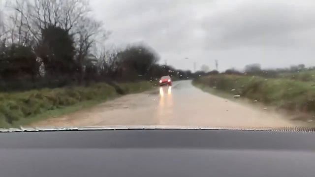 Houses and cars are underwater. Terrible disaster in Waterford, Ireland
