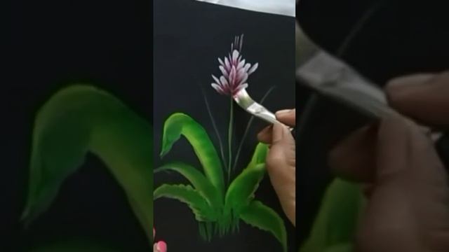 One Stroke Flowers Painting || #artwork #art #shortvideo