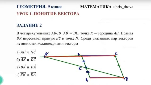 1 урок. Понятие вектора | Геометрия. 9 класс