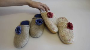 Шлепанцы валяные "Пастораль" и "Васильки", мастерская LiliFelt