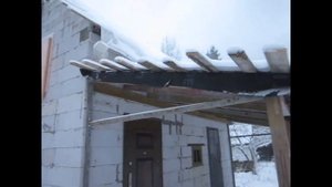 Баня из газобетона с верандой