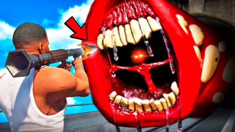 Как остановить ПОЕЗД ПОЖИРАТЕЛЬ в Гта 5 Моды! Train Eater ОБЗОР МОДА в GTA 5 ВИДЕО #shorts