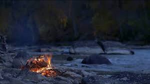 шум костра у речки