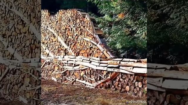 Дровники. Идеи для хранения дров на даче. смотреть онлайн