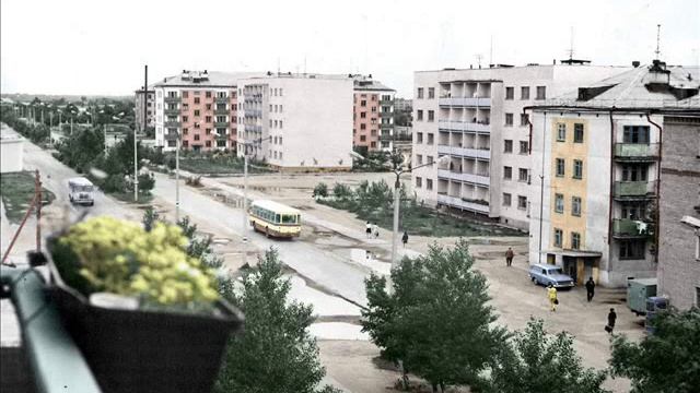 Семипалатинск. Середина 70-х годов. Колоризация фото города.