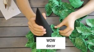 Новогодний декор из глиттерного фоамирана | Декоративная елка из фоамирана