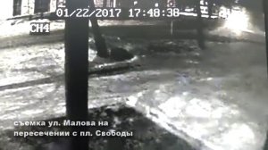 Видео с камеры наблюдения. г. Лысково, ул. Малова (22.01.17)