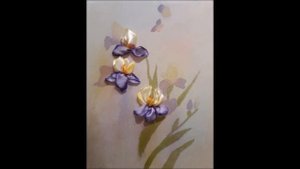 Вышивка лентами. Ирисы.