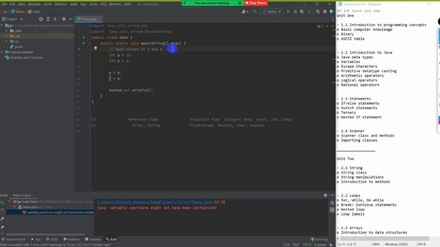 Java 1 Introduction, Variables, Data Types, Escape Characters, Type Casting смотреть онлайн