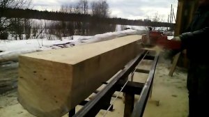 Пилорама из бензопилы.Пробный запуск!