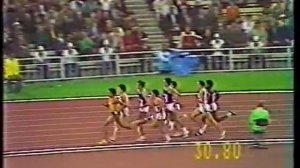 1980 Olympics in Moscow the 800m final - winner Steve Ovett