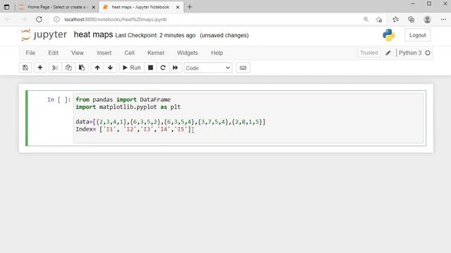 Heat maps python in jupyter notebook