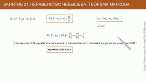 Теория вероятностей #21: неравенство Чебышева, теорема Чебышева, теорема Маркова