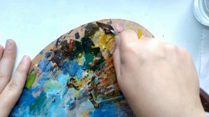 очищаю палитру от масляной краски