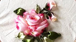 Вышивка лентами. ШИКАРНАЯ РОЗА. Подробный мастер класс