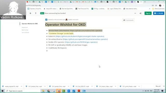OKD Working Group 2020 07 21 Full Meeting Recording смотреть онлайн