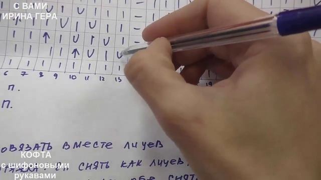 Как вязать кофту МК1 со стойкой ажурным узором и шифоновыми рукавами Вяжем спицами Ирина Гера