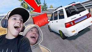 Ржавая ЛАДА 2111 Въехала в Отбойник Тест на прочность в BeamNG Drive