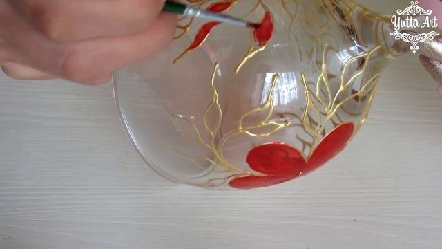 Оформление бокалов / Как декорировать / Витражная роспись / DIY