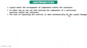 Layout Managers in java | tutorial | awt layouts | different types of layout managers | in hindi