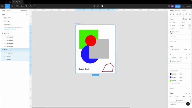 Figma with #Designstart: How "clip content" works in Figma #figma #clip  #figmadesign