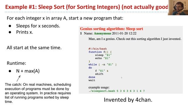Radix Sorts, Video 1   Going Beyond Comparison, Sleep Sort