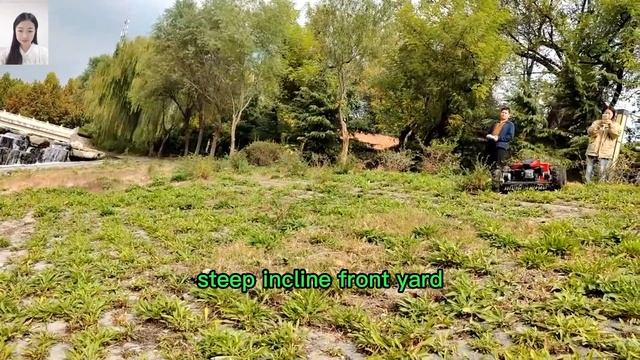 EPA gasoline powered engine electric start crawler remote controlled slope lawn mower