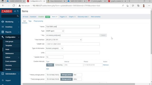 Zabbix Monitor RAM memory through SNMP смотреть онлайн