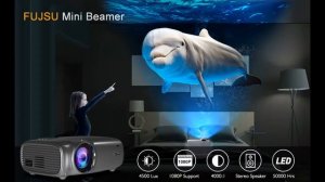 FUJSU Mini Video Projector, Portable Movie Projectors, Full HD 1080P Projector