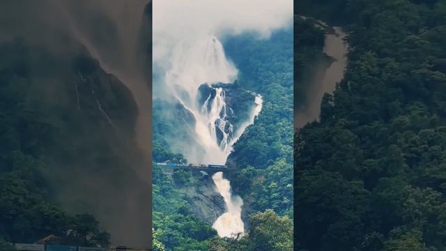 Dudhsagar Falls 📌 Waterfall in Goa #goatrip #mountainlovers #goa #makelifesimple