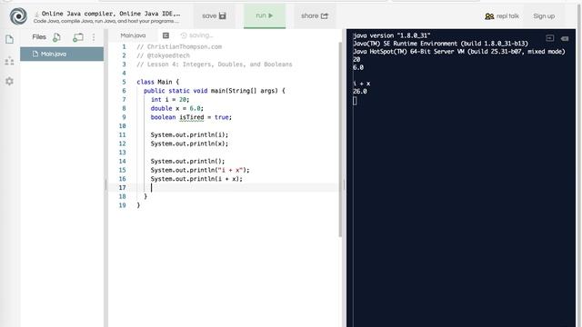 Basic Java 4: Integers, Doubles, and Booleans смотреть онлайн