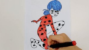 Леди Баг и Супер Кот Miraculous Marinette Ledybug Рисуем Раскраски для Детей фломастерами