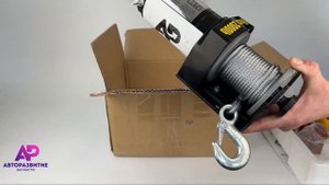 Лебедка электрическая 2000 lbs / 907 кг, 12V Electric Winch (стальной трос)