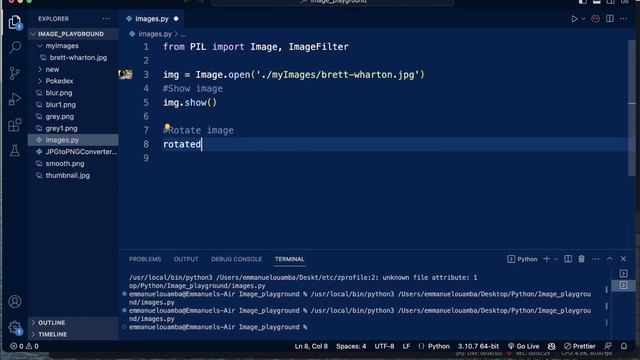 Python Tutorial 2023: How to Rotate an Image (Python Tutorial Beginners)