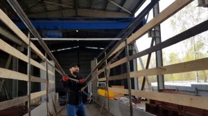 Как затентовывать полуприцеп "мешок", и сколько на это уходит времени.