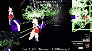 [Beat Saber]Testing MODs: Chroma and NoodleExtensions for 1.26.0 / "Bad Manners"(by Riff Kitten)