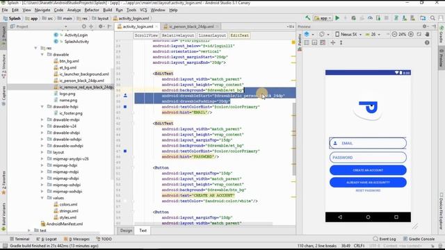 Splash Screen and Login Screen with Animation in Android Studio - UI | UX Designs смотреть онлайн