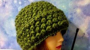 Зимняя, тёплая шапка узором 3Д крючком. Подробное видео для начинающих.