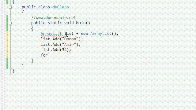 האוסף ArrayList Collection | ArrayList