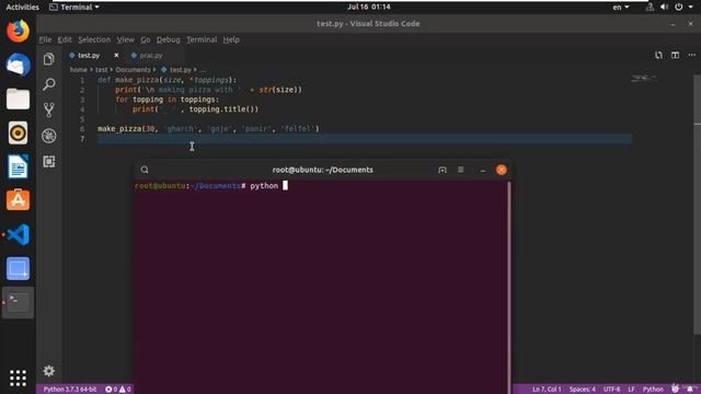 Function another example Pizza | Python and Django