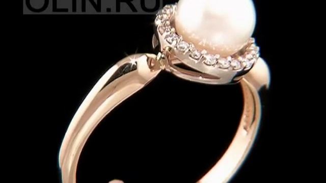 Жемчужное кольцо из комбинированного золота смотреть онлайн