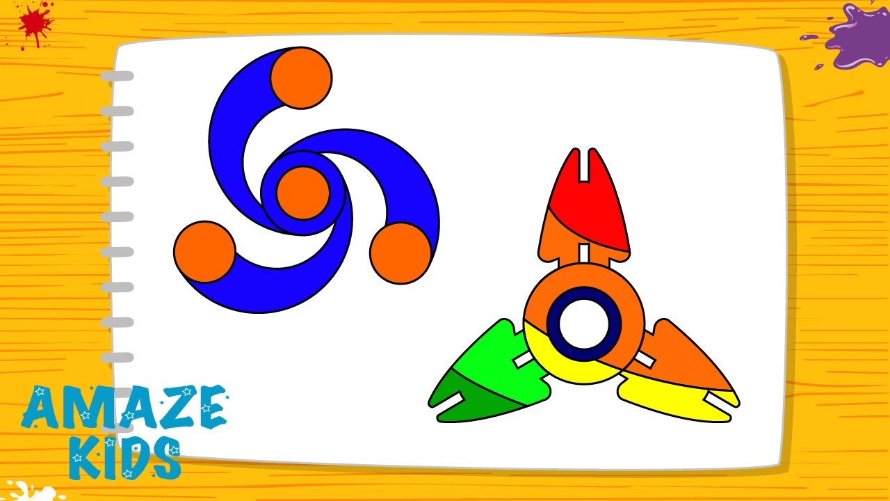 Как Нарисовать Спиннер для Детей߷ Простые Рисунки Своими Руками?️ Уроки Рисования для Начинающих ✏️ смотреть онлайн