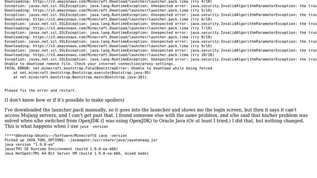 Ubuntu: Minecraft doesn't connect to Mojang servers/the internet (15.04) смотреть онлайн