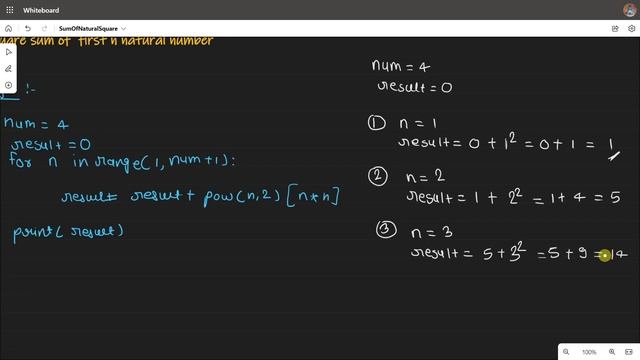 Python Program to find Sum of squares of first n natural numbers