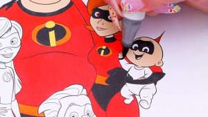 Coloring The Incredibles Family Coloring Page | Ohuhu Art Markers