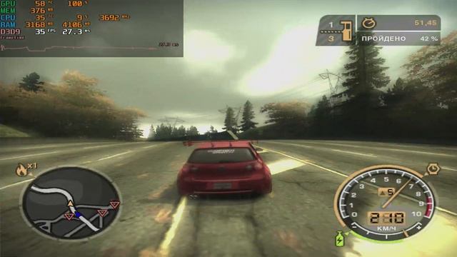 ASUS GT 610 1GB TEST NFS Most Wanted 2005 1024x768 [HIGH] смотреть онлайн