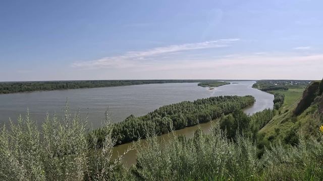 Река Обь, парк "Руян на Оби", Сибирь. Лето. Июль. Фоновое видео. Релакс. Видео для расслабления.