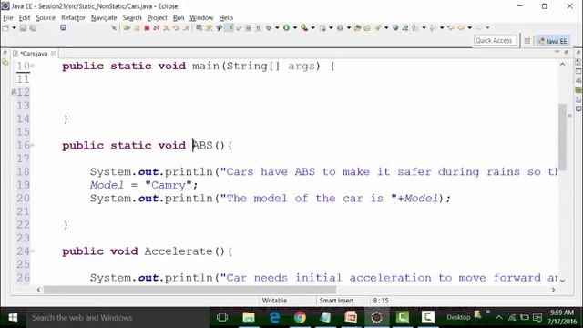 How To Use The Static And Non Static Variables In Core Java | Java Training Classes Online